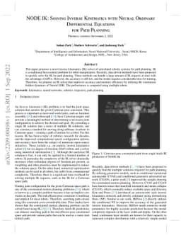 NODE IK: Solving Inverse Kinematics with Neural Ordinary Differential
  Equations for Path Planning