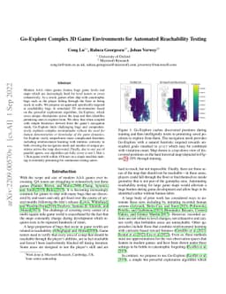 Go-Explore Complex 3D Game Environments for Automated Reachability
  Testing