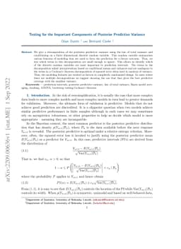 Testing for the Important Components of Posterior Predictive Variance