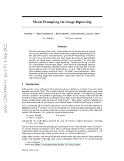 Visual Prompting via Image Inpainting