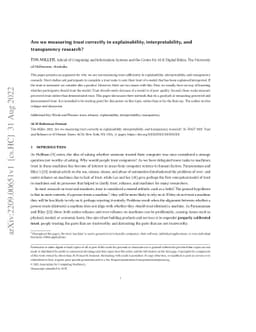 Are we measuring trust correctly in explainability, interpretability,
  and transparency research?