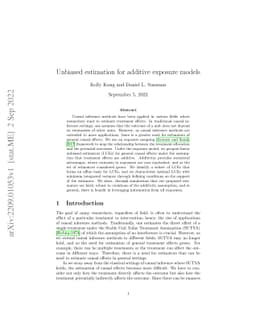 Unbiased estimation for additive exposure models