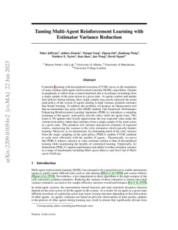 Taming Multi-Agent Reinforcement Learning with Estimator Variance
  Reduction
