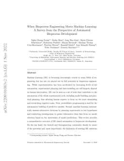 When Bioprocess Engineering Meets Machine Learning: A Survey from the
  Perspective of Automated Bioprocess Development