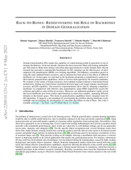 Back-to-Bones: Rediscovering the Role of Backbones in Domain
  Generalization