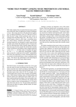 "More Than Words": Linking Music Preferences and Moral Values Through
  Lyrics