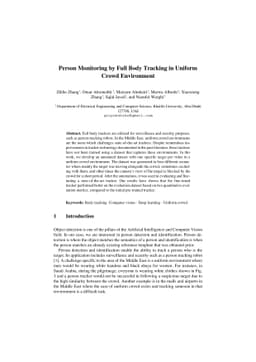 Person Monitoring by Full Body Tracking in Uniform Crowd Environment