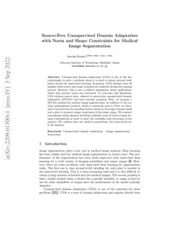 Source-Free Unsupervised Domain Adaptation with Norm and Shape
  Constraints for Medical Image Segmentation