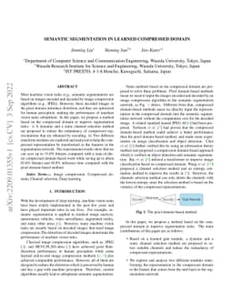 Semantic Segmentation in Learned Compressed Domain