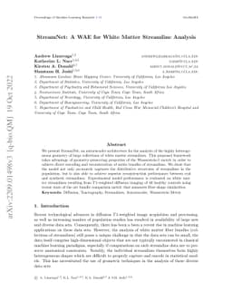 StreamNet: A WAE for White Matter Streamline Analysis