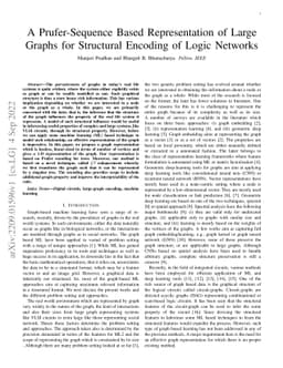 A Prufer-Sequence Based Representation of Large Graphs for Structural
  Encoding of Logic Networks
