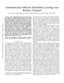 Communication Efficient Distributed Learning over Wireless Channels
