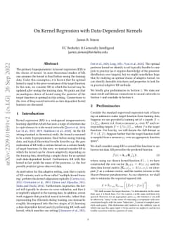 On Kernel Regression with Data-Dependent Kernels