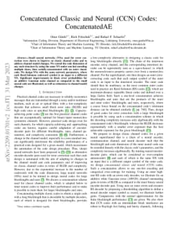 Concatenated Classic and Neural (CCN) Codes: ConcatenatedAE