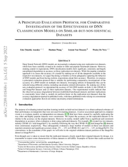 A Principled Evaluation Protocol for Comparative Investigation of the
  Effectiveness of DNN Classification Models on Similar-but-non-identical
  Datasets
