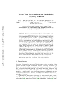 Scene Text Recognition with Single-Point Decoding Network