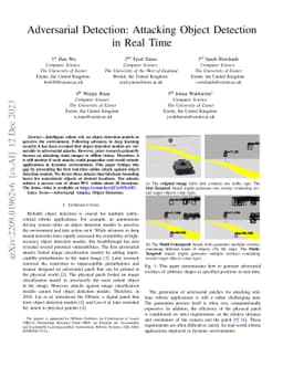 Adversarial Detection: Attacking Object Detection in Real Time