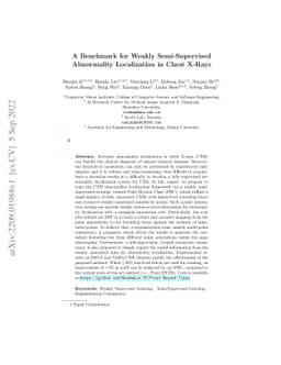A Benchmark for Weakly Semi-Supervised Abnormality Localization in Chest
  X-Rays