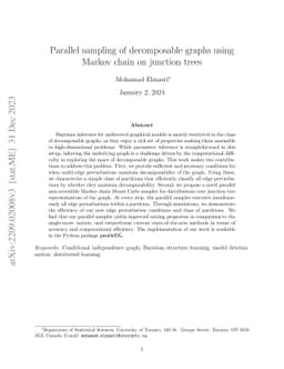 Parallel sampling of decomposable graphs using Markov chain on junction
  trees