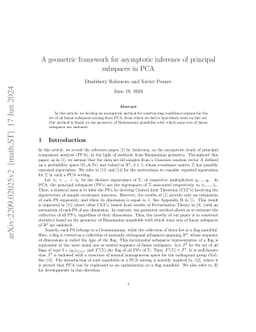 A geometric framework for asymptotic inference of principal subspaces in
  PCA