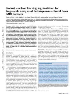 Robust machine learning segmentation for large-scale analysis of
  heterogeneous clinical brain MRI datasets