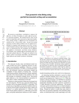 Fast geometric trim fitting using partial incremental sorting and
  accumulation