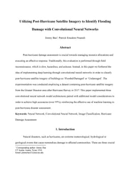 Utilizing Post-Hurricane Satellite Imagery to Identify Flooding Damage
  with Convolutional Neural Networks