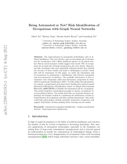 Being Automated or Not? Risk Identification of Occupations with Graph
  Neural Networks