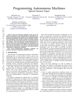 Programming Autonomous Machines