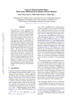 Layer or Representation Space: What makes BERT-based Evaluation Metrics
  Robust?