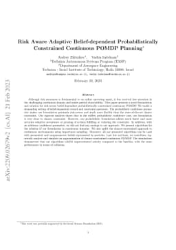 Risk Aware Adaptive Belief-dependent Probabilistically Constrained
  Continuous POMDP Planning