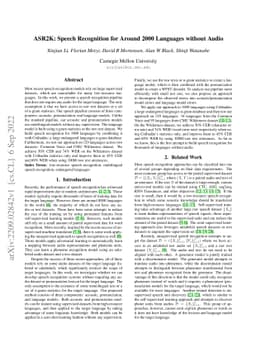 ASR2K: Speech Recognition for Around 2000 Languages without Audio