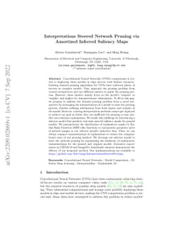 Interpretations Steered Network Pruning via Amortized Inferred Saliency
  Maps
