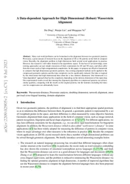 A Data-dependent Approach for High Dimensional (Robust) Wasserstein
  Alignment
