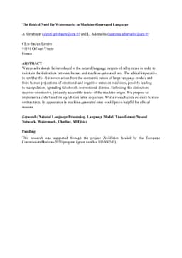 The Ethical Need for Watermarks in Machine-Generated Language