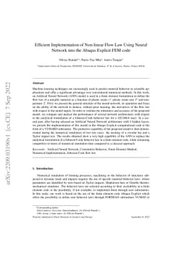 Efficient Implementation of Non-linear Flow Law Using Neural Network
  into the Abaqus Explicit FEM code