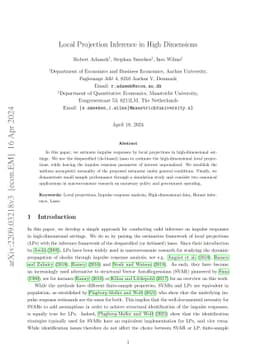Local Projection Inference in High Dimensions