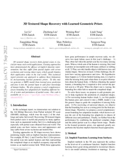 3D Textured Shape Recovery with Learned Geometric Priors