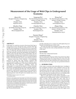 Measurement of the Usage of Web Clips in Underground Economy