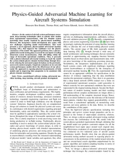 Physics-Guided Adversarial Machine Learning for Aircraft Systems
  Simulation