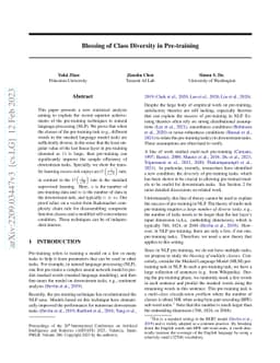 Blessing of Class Diversity in Pre-training