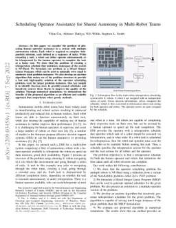 Scheduling Operator Assistance for Shared Autonomy in Multi-Robot Teams