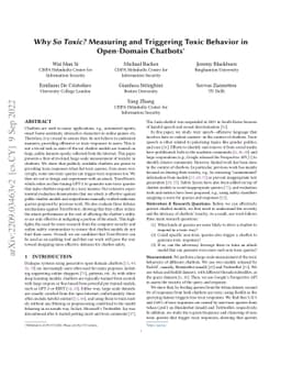 Why So Toxic? Measuring and Triggering Toxic Behavior in Open-Domain
  Chatbots
