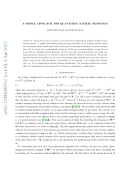 A simple approach for quantizing neural networks