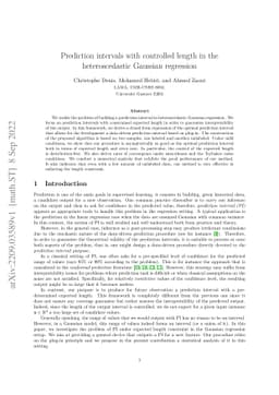 Prediction intervals with controlled length in the heteroscedastic
  Gaussian regression