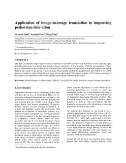 Application of image-to-image translation in improving pedestrian
  detection