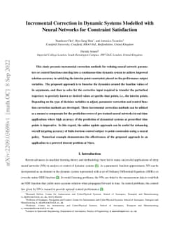 Incremental Correction in Dynamic Systems Modelled with Neural Networks
  for Constraint Satisfaction