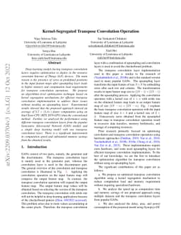 Kernel-Segregated Transpose Convolution Operation