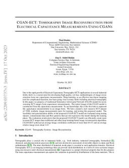 CGAN-ECT: Tomography Image Reconstruction from Electrical Capacitance
  Measurements Using CGANs