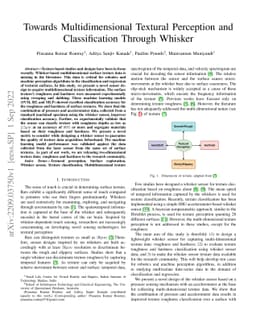 Towards Multidimensional Textural Perception and Classification Through
  Whisker